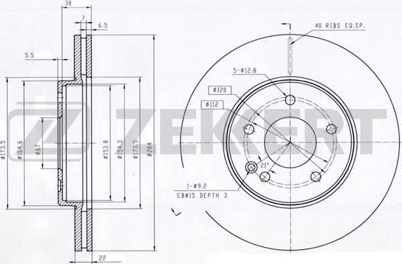 Zekkert BS-5848 - Kočioni disk www.molydon.hr