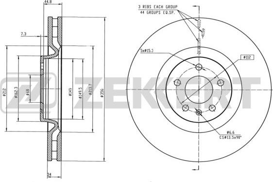 Zekkert BS-5843 - Kočioni disk www.molydon.hr