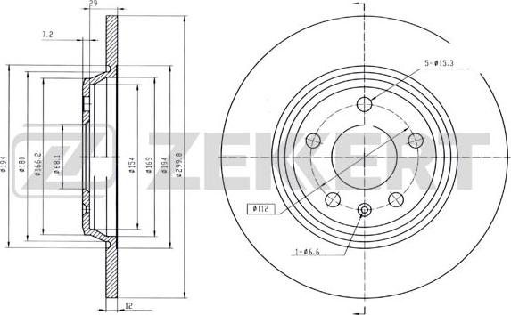 Zekkert BS-5842B - Kočioni disk www.molydon.hr