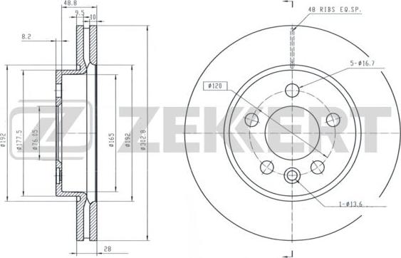 Zekkert BS-5855 - Kočioni disk www.molydon.hr