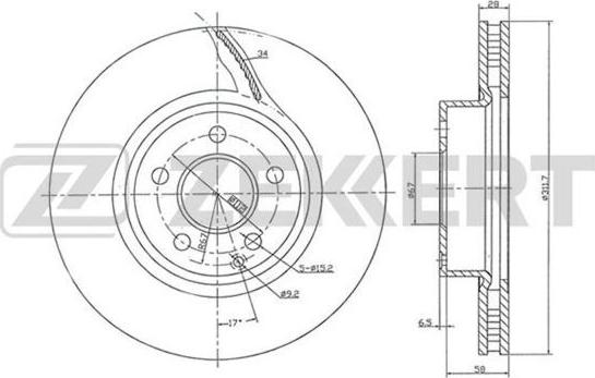 Zekkert BS-5863 - Kočioni disk www.molydon.hr