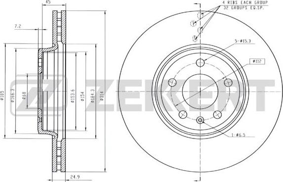 Zekkert BS-5867B - Kočioni disk www.molydon.hr