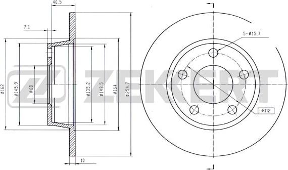 Zekkert BS-5806B - Kočioni disk www.molydon.hr