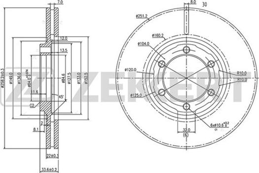 Zekkert BS-5816 - Kočioni disk www.molydon.hr