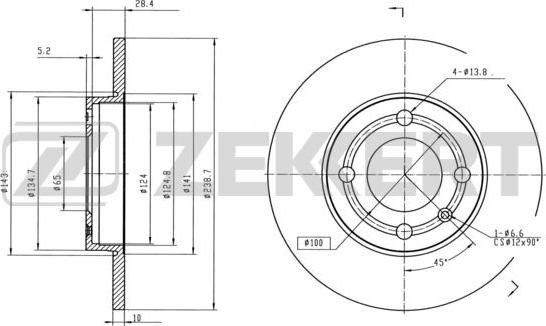 Zekkert BS-5810 - Kočioni disk www.molydon.hr