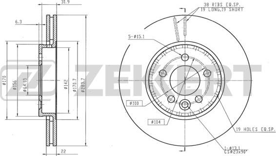 Zekkert BS-5811 - Kočioni disk www.molydon.hr