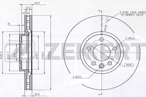 Zekkert BS-5885 - Kočioni disk www.molydon.hr