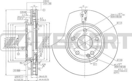 Zekkert BS-5886 - Kočioni disk www.molydon.hr