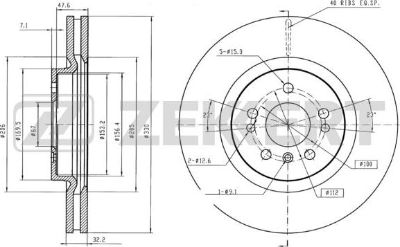 Zekkert BS-5838B - Kočioni disk www.molydon.hr