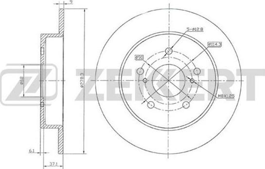 Zekkert BS-5875 - Kočioni disk www.molydon.hr