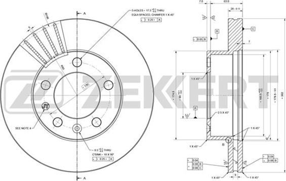 Zekkert BS-5872 - Kočioni disk www.molydon.hr