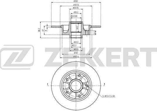 Zekkert BS-5877BZ - Kočioni disk www.molydon.hr