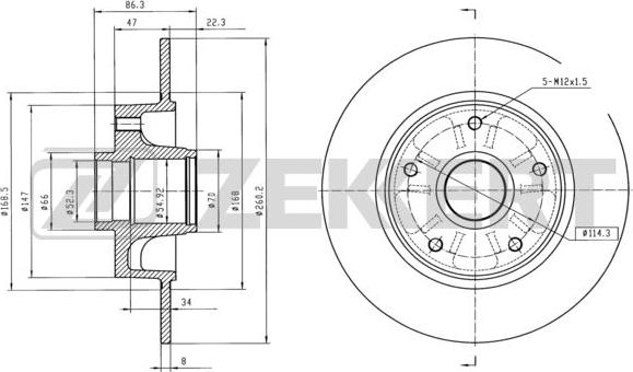 Zekkert BS5877 - Kočioni disk www.molydon.hr