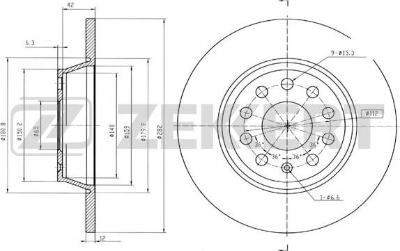 Zekkert BS-5398B - Kočioni disk www.molydon.hr