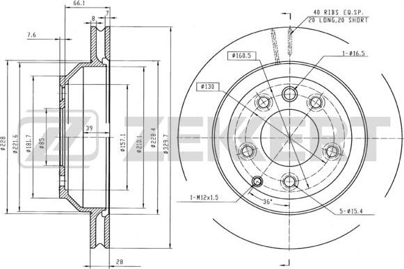 Zekkert BS-5392B - Kočioni disk www.molydon.hr