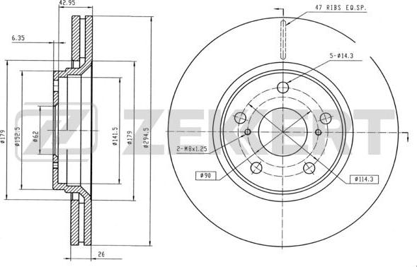 Zekkert BS-5340B - Kočioni disk www.molydon.hr