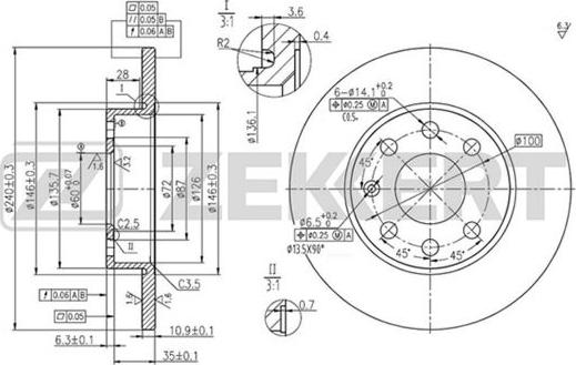 Zekkert BS-5355 - Kočioni disk www.molydon.hr