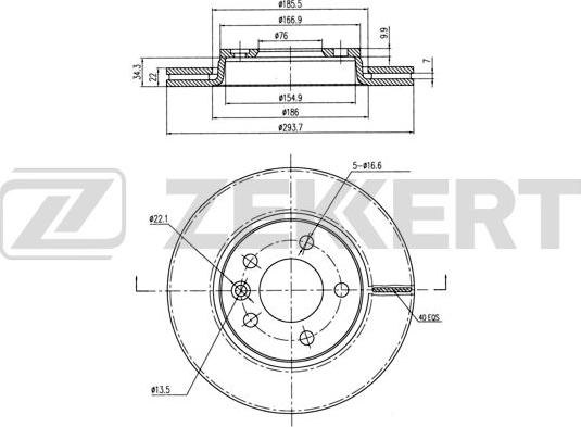 Zekkert BS-5356B - Kočioni disk www.molydon.hr