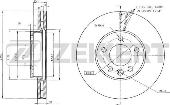 Zekkert BS-5357B - Kočioni disk www.molydon.hr