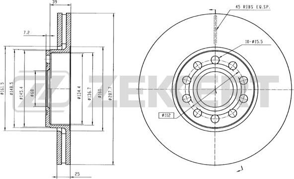 Zekkert BS-5360B - Kočioni disk www.molydon.hr