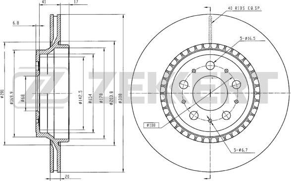 Zekkert BS-5303B - Kočioni disk www.molydon.hr