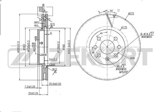 Zekkert BS-5307 - Kočioni disk www.molydon.hr