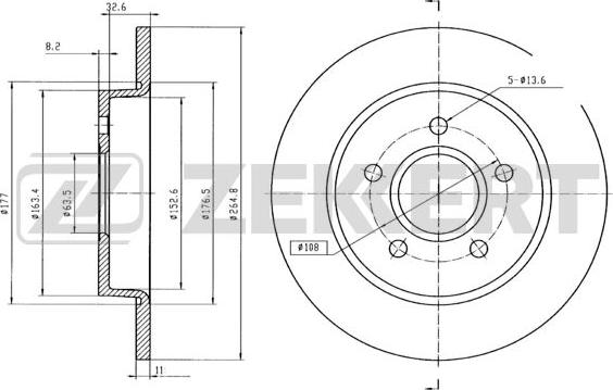 Zekkert BS-5314B - Kočioni disk www.molydon.hr