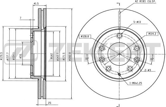 Zekkert BS-5389B - Kočioni disk www.molydon.hr