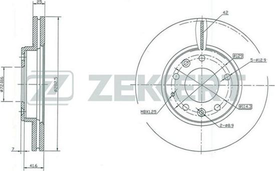 Zekkert BS-5389 - Kočioni disk www.molydon.hr