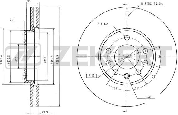 Zekkert BS-5383B - Kočioni disk www.molydon.hr