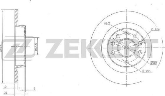 Zekkert BS-5382 - Kočioni disk www.molydon.hr