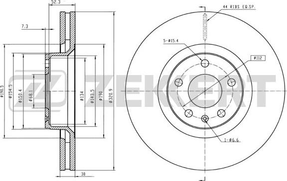 Zekkert BS-5334B - Kočioni disk www.molydon.hr