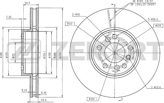 Zekkert BS-5335B - Kočioni disk www.molydon.hr