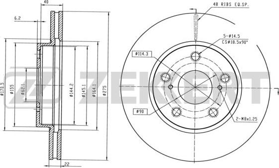 Zekkert BS-5333 - Kočioni disk www.molydon.hr