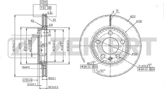 Zekkert BS-5337 - Kočioni disk www.molydon.hr