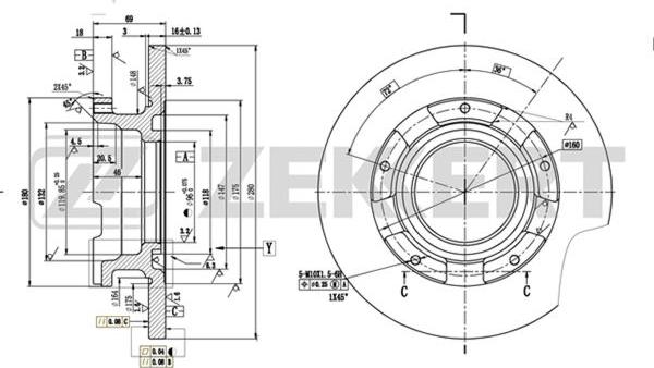 Zekkert BS-5329 - Kočioni disk www.molydon.hr