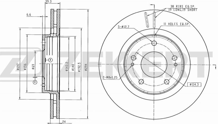 Zekkert BS-5327B - Kočioni disk www.molydon.hr