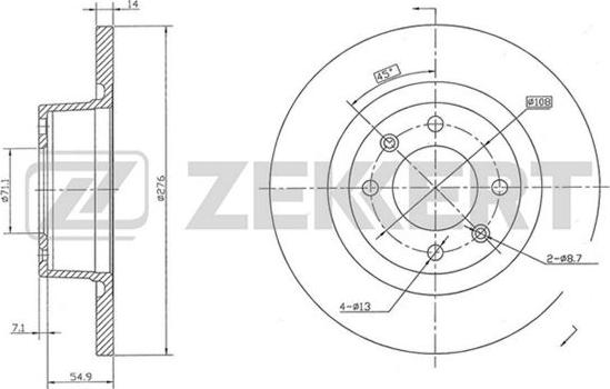 Zekkert BS-5370 - Kočioni disk www.molydon.hr