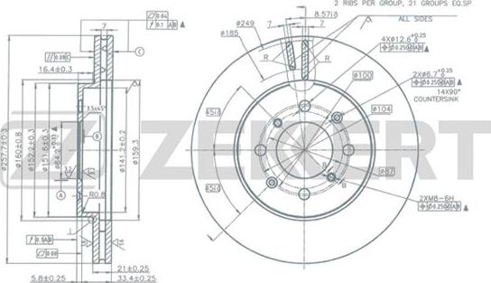 Zekkert BS-5377 - Kočioni disk www.molydon.hr