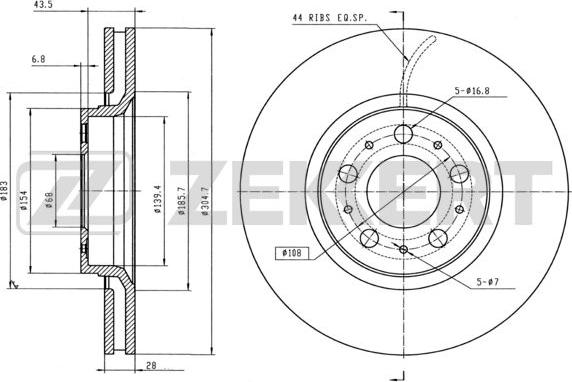 Zekkert BS-5299B - Kočioni disk www.molydon.hr