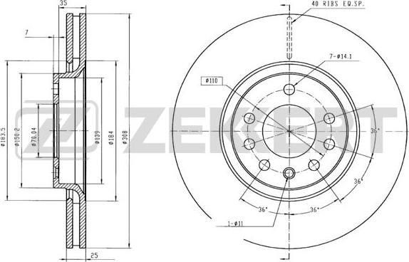 Zekkert BS-5294B - Kočioni disk www.molydon.hr