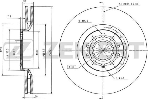 Zekkert BS-5245B - Kočioni disk www.molydon.hr