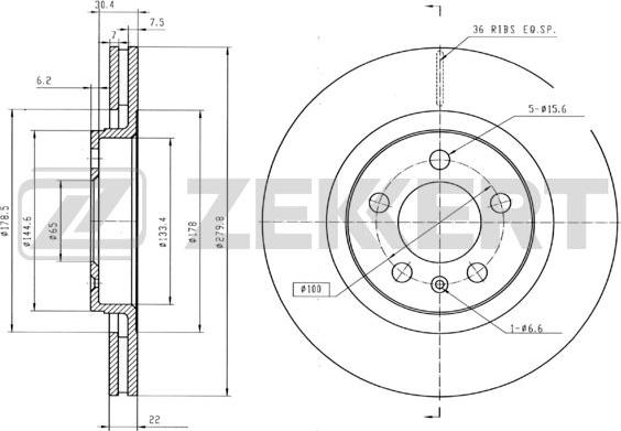 Zekkert BS-5251B - Kočioni disk www.molydon.hr