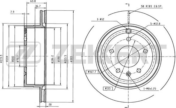 Zekkert BS-5269B - Kočioni disk www.molydon.hr