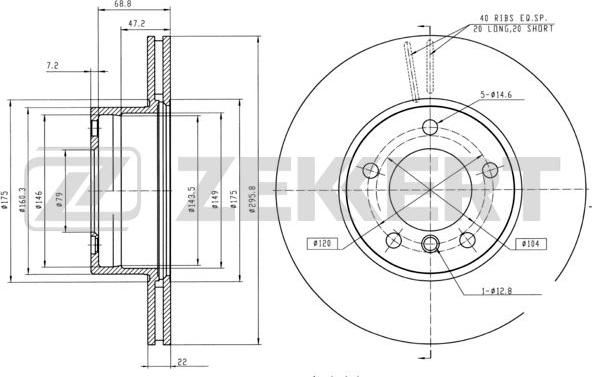 Zekkert BS-5209B - Kočioni disk www.molydon.hr