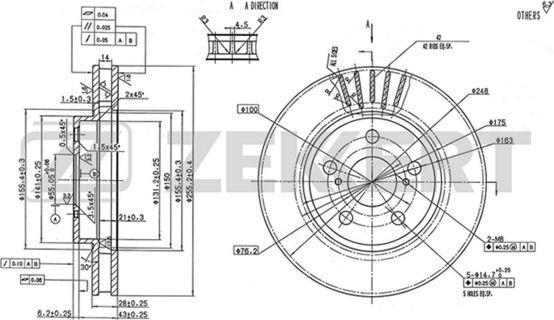 Zekkert BS-5205 - Kočioni disk www.molydon.hr