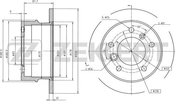 Zekkert BS-5200B - Kočioni disk www.molydon.hr