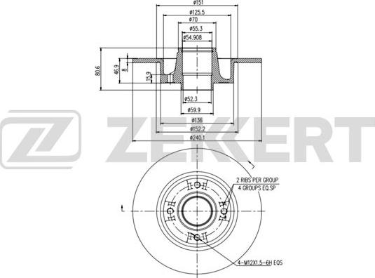 Zekkert BS-5232BZ - Kočioni disk www.molydon.hr