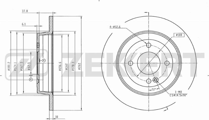 Zekkert BS-5275B - Kočioni disk www.molydon.hr