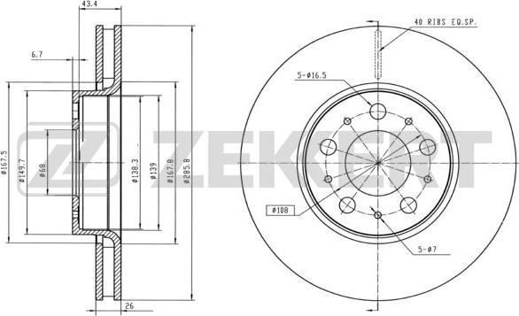 Zekkert BS-5270B - Kočioni disk www.molydon.hr